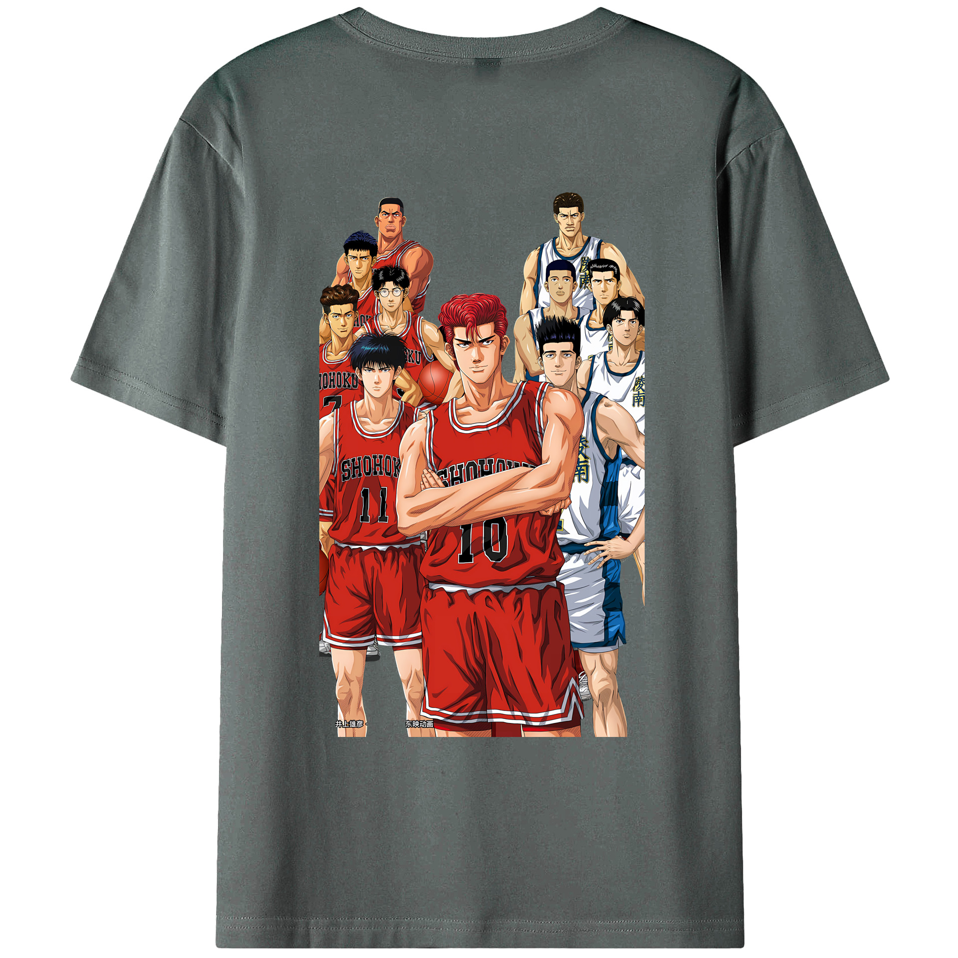 （画像用） SLAM DUNK／スラムダンク 綿100％ メンズ半袖Tシャツ（バックプリント） 通気性